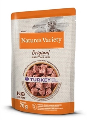 Natures Variety Pute 4 x 70 g - Katzen Nassfutter Truthahn Mineralien Lachsöl