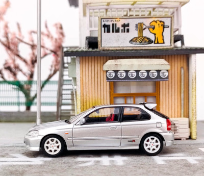 CR FH 1:64 Silver Civic Type R EK9 Hatchback Sport Model Diecast