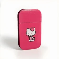 Hello Kitty Glitter Refillable Pocket Torch Lighter with Pink Flame