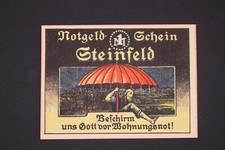 Germany 1 Mark 1921 Steinfeld Notgeld Banknote SN 10555