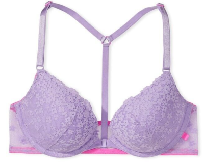 新品❤️VICTORIA'SSECRET VSX❤️紫色 Vネック スポーツブラ 40C Purple DaisyLace Front Close T ExtremeLift Victorias Secret