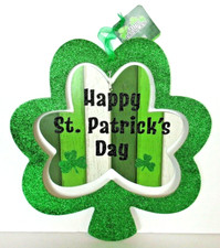 Irish Clover Green Happy Saint Patrick's Day Wall Art 11 1/2"