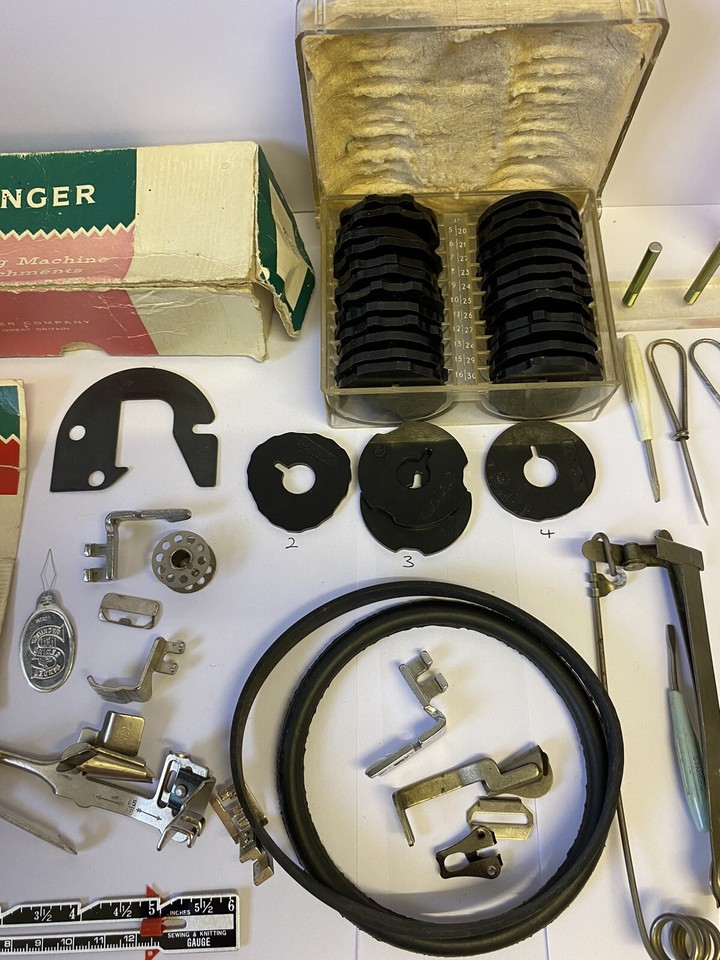Vintage Job Lot Singer Sewing Machine Parts Accessories Fashion Discs