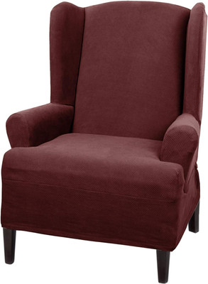 Pixel Ultra Soft Stretch Back Arm Furniture Cover Wine Red Slipcover, 1-Piece Wi