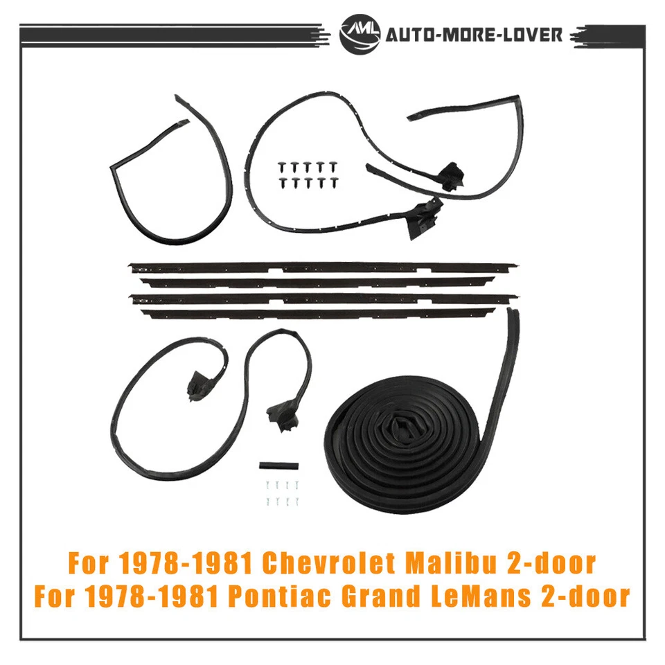 Kit de sellos impermeables 9 piezas para Chevrolet 2 puertas Malibu&LeMans 1978-80 1981 Foto 2 de 4