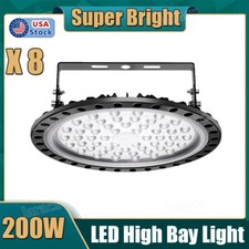 8X 200W UFO LED High Bay Light Shop Lights Warehouse Commercial Lighting Watt