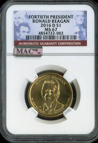 2016-D Ronald Reagan Dollar NGC MS67 Business - 40th U.S President
