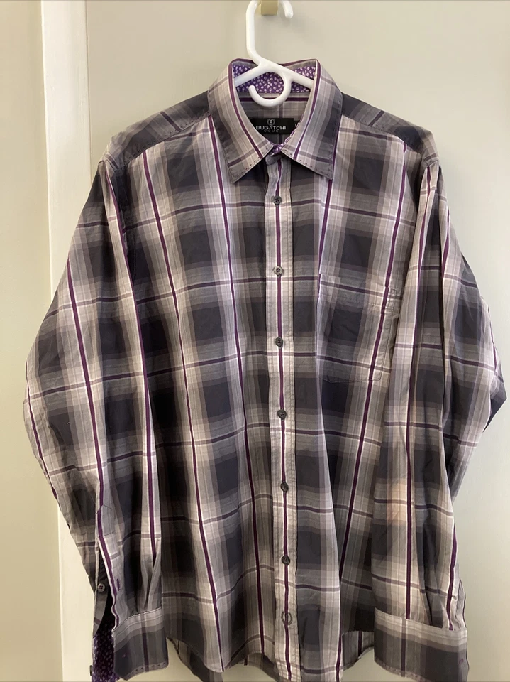 BUGATCHI UOMO • Designer Long Sleeve Button Down Shirt • Men's Size Large  - Image 3 of 4