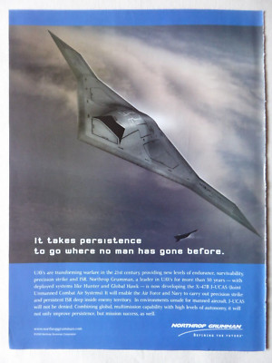 5/2005 PUB NORTHROP GRUMMAN UAV J-UCAS X-47B DROHNE NAVY USAF ORIGINAL ANZEIGE