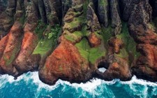 Landscape nature kauai aerial view mountains island Custom Gaming Mat Desk