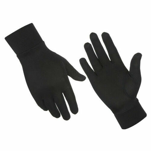 Thin Silk liner inner Gloves Ski motorcycle skiing walking cycling Thermal black - Picture 1 of 6