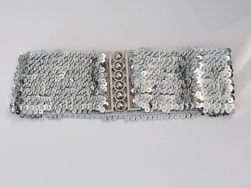 Women Gold Shine Silver Bling SEQUINS Sequined Waistband Waist band Belt OZ SALE - Picture 18 of 29