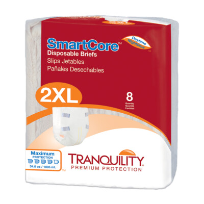 SmartCore Adult Incontinent Brief 2X-Large 60-80in Heavy Absorbency - 8/Pack