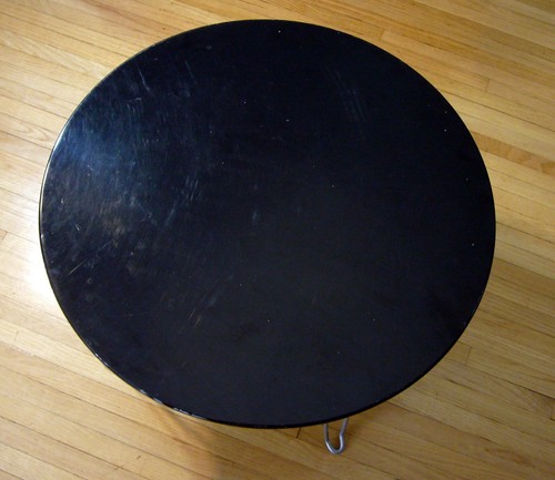 Vintage Modern Coffee Table black lacquer Wood Folding Hairpin Legs 1970s - Picture 2 of 9