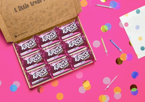 TURKISH DELIGHT hamper Frys Gift Box Present Retro Turkish Chocolate Letterbox - Picture 5 of 9