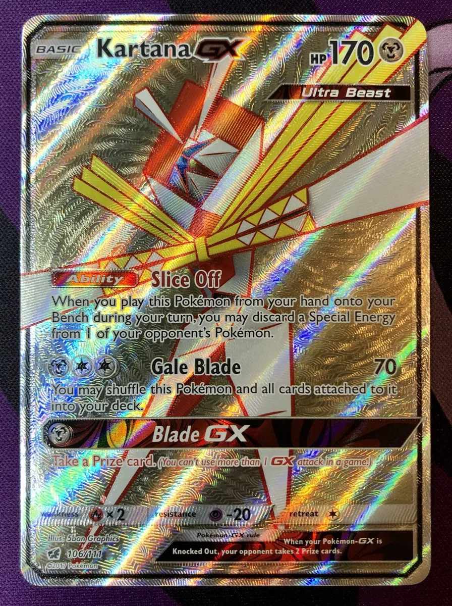 2017 Pokemon Kartana GX Ultra Beast 106/111 Holo Full Art Ultra