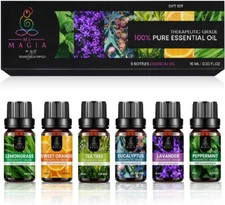 Essential Oils 100% Pure Oils Gift Set 6 for Aromatherapy for Diffusing & Soaps