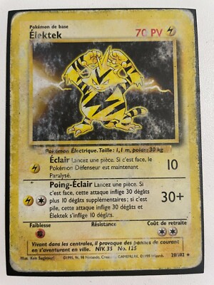 Pokemon Card | Elektek 20/102   | Base Set | Wizards 1999 | FR