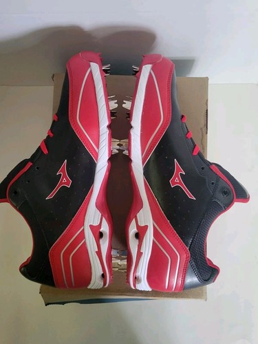Mizuno Black Red Metal 9 Spike Advanced Classic 7 Baseball Cleats Mens Size 12.5 - Picture 5 of 10