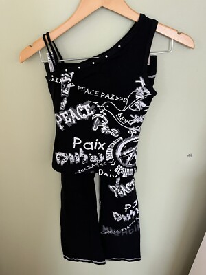 Curtain Call Funk Factory Girls Hip Hop Funk Dance Costume Child Large Black