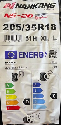 X2 205 35 18 NANKANG NS-20 TOP QUALITY BRAND NEW TYRES 205/35R18