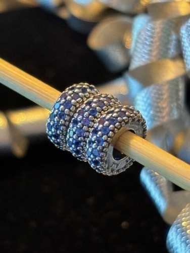 Authentisches Sterlingsilber blau gepflastertes funkelndes Zwischenring Momente Charm #791359NCB - Bild 4 von 9