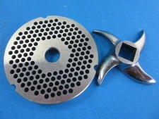 SET #42 x 1/4" (6 mm) Hobart Cabelas Carnivore Biro Meat Grinder Plate & knife