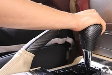 For Toyota Land Cruiser 2016-21 Carbon Fiber Gear Shift Knob Hand Brake Holster