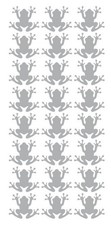 Frog Stickers Sticker Vinyl 1.20" DC34-090 Matte Silver