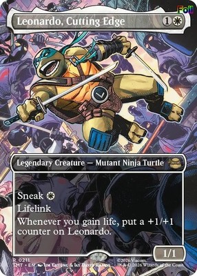 Foil Leonardo, Cutting Edge (Borderless) - 211 - NM - Teenage Mutant Ninja Tu...