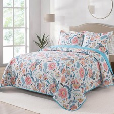 Garden Cotton Filling King Size Quilt Set - Lightweight Bedspreads King Size 98