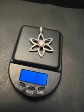 Sterling Silver Silpada Flower Pendant Open Petal CZ Stone 10.7 Grams