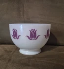 Vintage Fire King Milk Glass Tulip Cottage Cheese Bowl Purple