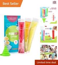 Ice Popsicle Bags BPA Free Freezer Tubes 125 Count with Funnel for Healthy Sn...