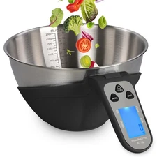 7Penn Digital Kitchen Food Scale - Black 70oz Bowl Scale with Handle up to 11lbs