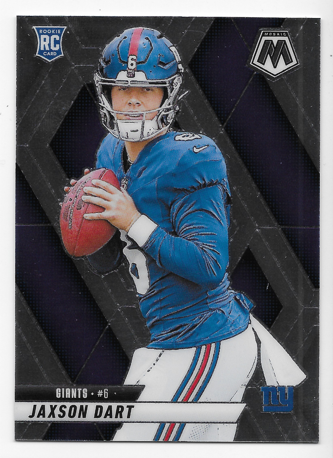 2025 Panini Mosaic Jaxson Dart (RC) Rookie Base #362 - New York Giants