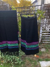 Vintage Mohair Skirt And Wrap Weaved Ribbon Size Small