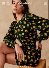 *NEW* Sezane Ethell Dress Floral Long Sleeve Button Shirt Dress Sz 4/36