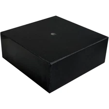 Premium Black Marble Display Base with Center Mount Hole – Polished Stone Pedest