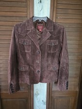 Vintage Eddie Bauer XL CHOCOLATE BROWN Seattle Suede Leather Jacket Washable