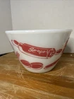 Vintage Fire-King 7.5” Milk Glass Mixing Bowl Red Kitchen Utensils Spag’s Promo1