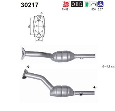 AS Katalysator 30217 für RENAULT CLIO 3 BR0 CR0 MODUS KR0 4 JP0C JP0K FP0C FP0K