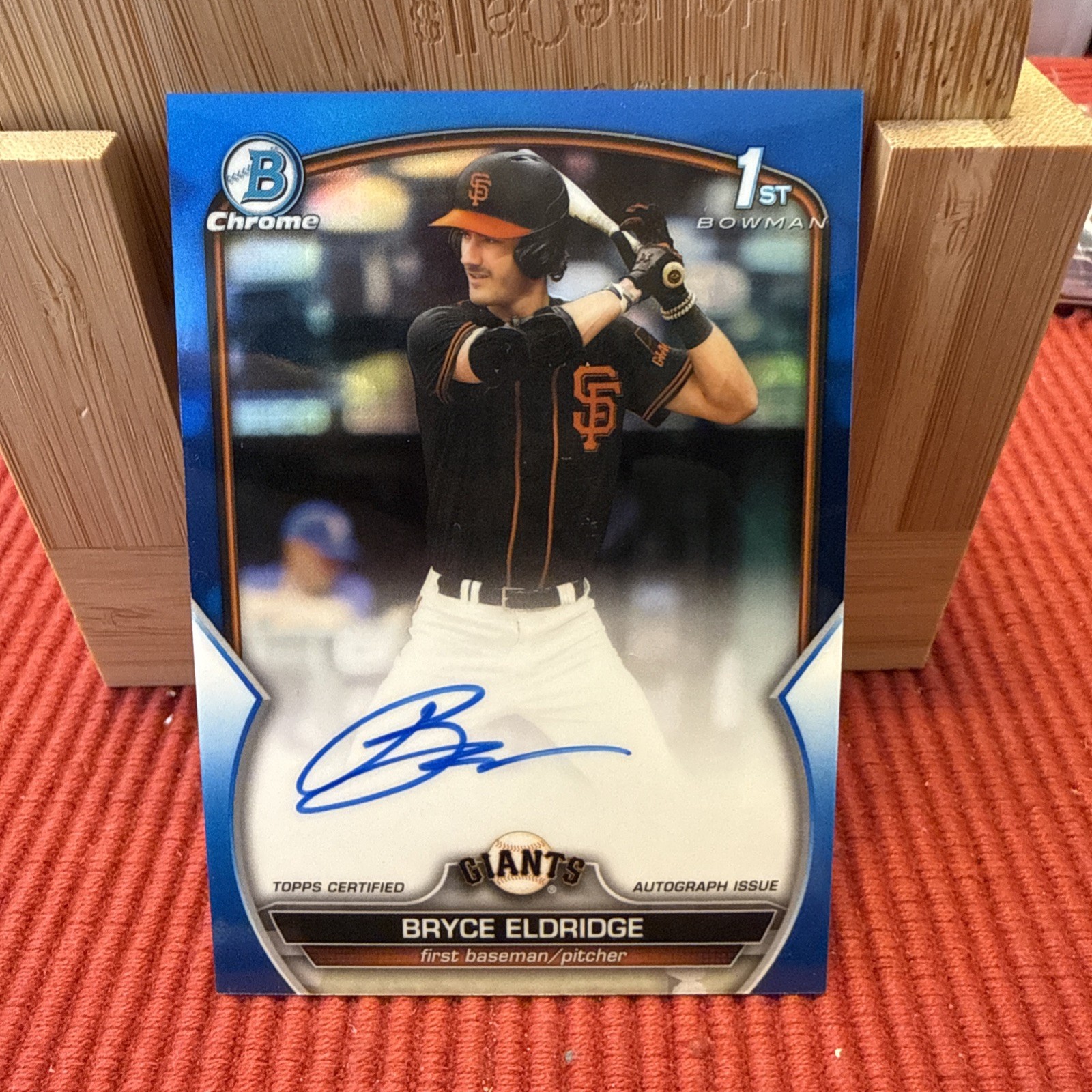 2023 Bowman - Chrome Autographs Bryce Eldridge #CDA-BE True Blue Refractor 150