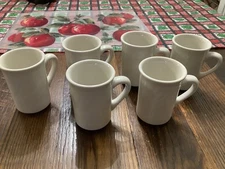 4” Tuxton White Restaurant Ware Diner Style Coffee Tea Cup Set Of 6