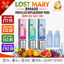 LOST MARY BM600 2ml Prefilled Replacement Pods Refill 20mg 2x Pods