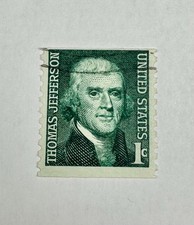U.S. Scott #1299 — 1968 1¢ Thomas Jefferson (Prominent Americans) Coil Stamp