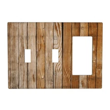 Rustic Brown Vintage Wood Plank Wallplate Combo Toggle Light Switch Covers Decor