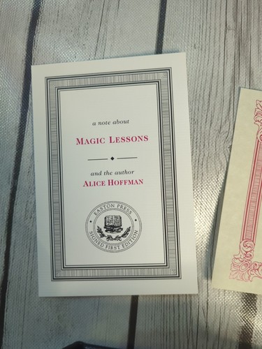 Easton Press Alice Hoffman Magic Lessons Signed / Limited Edition #1 of 650 - Foto 7 di 8