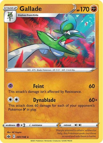 Gallade 81/198 Rare Chilling Reign Pokemon NM/LP