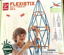 Hape Flexistix Multi-Towers E5566 Bamboo Construction Kit STEM STEAM